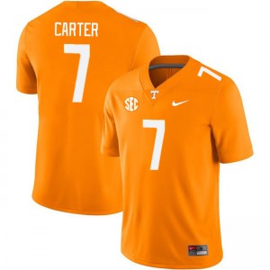 Men #7 Tennessee Embroidery Arion Carter College Football Jersey - Orange