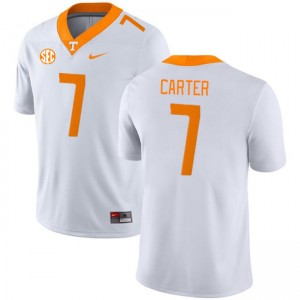Mens #7 Tennessee Vols 2024-25 Arion Carter College Football Jersey - White