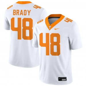 Mens #48 University Of Tennessee Stitched Bennett Brady College Football Jersey - White