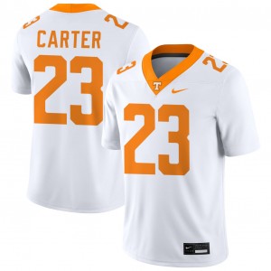 Mens #23 UT Vols Embroidery Boo Carter College Football Jersey - White