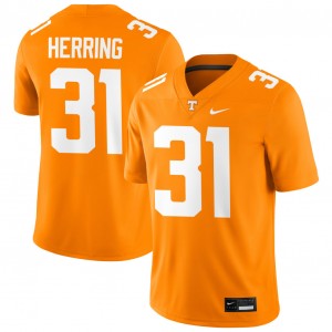 Mens #31 Tennessee Volunteers University Caleb Herring College Football Jerseys - Tennessee Orange