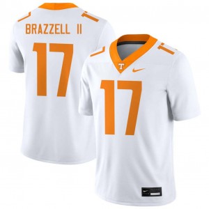 Mens #17 University Of Tennessee University Chris Brazzell II College Football Jersey - White
