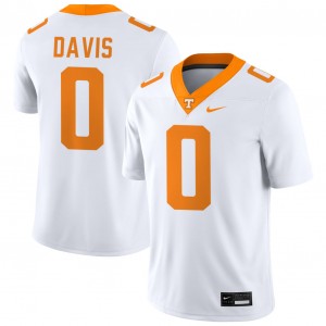 Men's #0 Tenn Vols Replica Ethan Davis College Football Jerseys - White