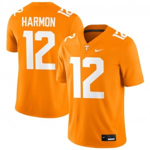 Mens #12 UT Volunteers Embroidery Jaedon Harmon College Football Jerseys - Tennessee Orange