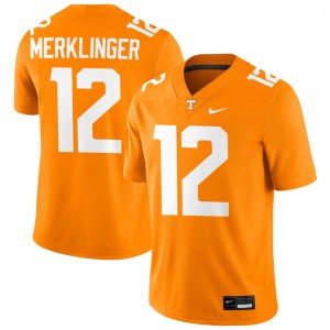 Men #12 TN Volunteers 2025 Jake Merklinger College Football Jersey - Tennessee Orange