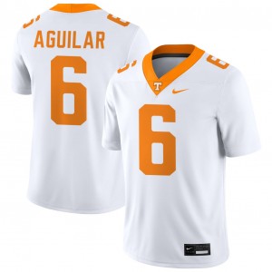 Mens #6 UT Vols University Joey Aguilar College Football Jersey - White