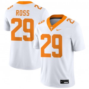 Mens #29 UT Vols Embroidery Jordan Ross College Football Jerseys - White