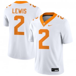 Mens #2 Tennessee Volunteers NCAA Peyton Lewis College Football Jersey - White
