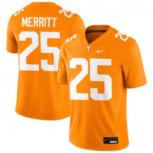 Men #25 TN Vols Stitched Timothy Merritt College Football Jersey - Tennessee Orange