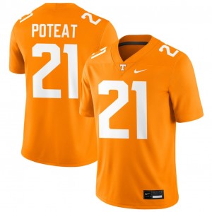 Mens #21 Tennessee Vols Stitched Tre Poteat College Football Jerseys - Tennessee Orange