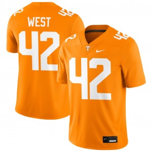 Mens #42 Tenn NCAA Tyre West College Football Jersey - Tennessee Orange
