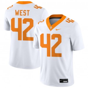 Men #42 Tennessee Vols Embroidery Tyre West College Football Jersey - White