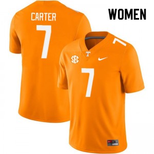 Womens #7 UT Embroidery Arion Carter College Football Jersey - Orange
