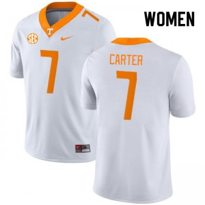 Women #7 Tennessee Vols 2024-25 Arion Carter College Football Jersey - White