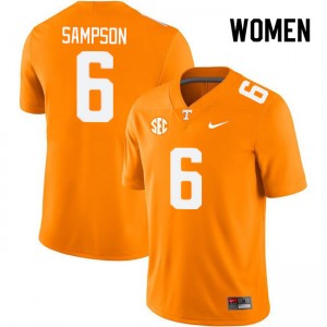 Womens #6 Tennessee Vols 2024-25 Dylan Sampson College Football Jersey - Orange