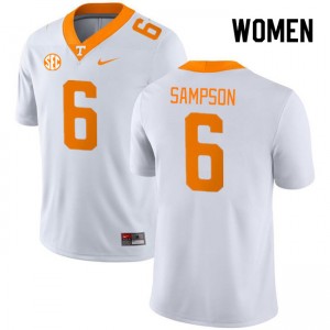Womens #6 UT Official Dylan Sampson College Football Jersey - White