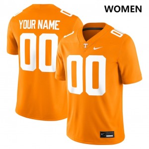 Women's #00 UT Volunteers Official Custom College Football Jerseys - Tennessee Orange