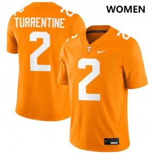 Womens #2 UT Volunteers 2025-26 Andre Turrentine College Football Jerseys - Tennessee Orange