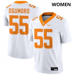Women #55 UT Volunteers Replica Antoni Ogumoro College Football Jerseys - White