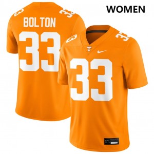 Women #33 Vols Embroidery Ben Bolton College Football Jersey - Tennessee Orange