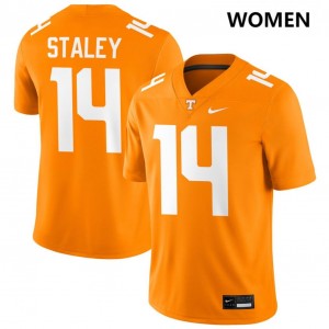 Women's #14 UT Vols University Braylon Staley College Football Jerseys - Tennessee Orange