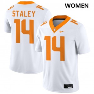Womens #14 UT Volunteers 2025-26 Braylon Staley College Football Jersey - White