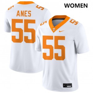 Women's #55 Tennessee Official Brenden Anes College Football Jerseys - White