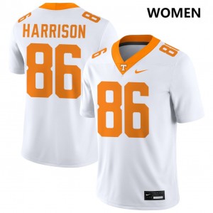 Women #86 Tennessee Vols NCAA Cole Harrison College Football Jersey - White