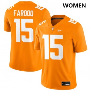 Women #15 UT Official Edrees Farooq College Football Jerseys - Tennessee Orange