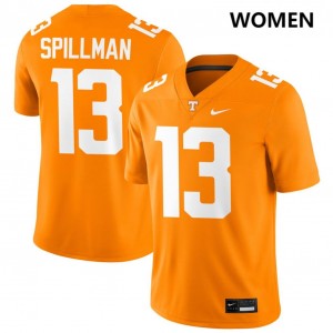 Womens #13 TN Vols 2025 Edwin Spillman College Football Jersey - Tennessee Orange