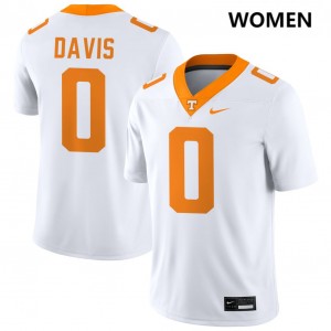 Women #0 Tenn Vols 2025-26 Ethan Davis College Football Jersey - White