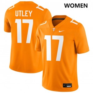 Women #17 Tenn Vols Official Ethan Utley College Football Jerseys - Tennessee Orange