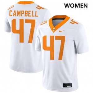 Womens #47 UT Volunteers University Isaiah Campbell College Football Jerseys - White