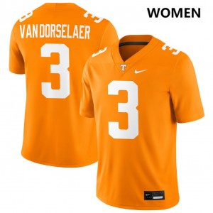Women's #3 Tennessee Volunteers Game Jack Van Dorselaer College Football Jersey - Tennessee Orange