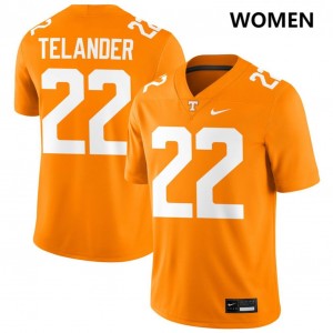 Women's #22 UT Volunteers Player Jeremiah Telander College Football Jerseys - Tennessee Orange