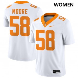 Women #58 TN Volunteers Game Nic Moore College Football Jerseys - White