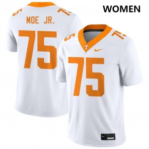 Women's #75 UT Vols University Wendell Moe Jr. College Football Jerseys - White