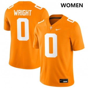 Women's #0 UT Vols Player William Wright College Football Jersey - Tennessee Orange