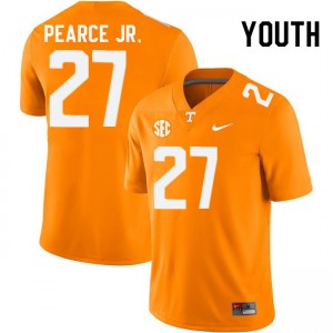 Youth #27 Tennessee Replica James Pearce Jr. College Football Jersey - Orange