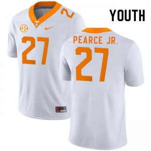 Youth #27 Tennessee Vols NCAA James Pearce Jr. College Football Jersey - White