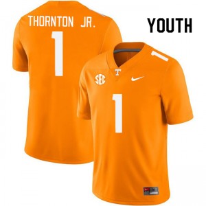 Youth #1 Vols Stitched Dont'e Thornton Jr. College Football Jersey - Orange