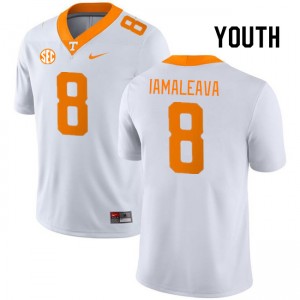 Youth #8 Tennessee Replica Nico Iamaleava College Football Jersey - White