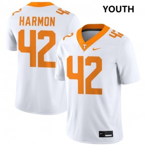 Youth #42 University Of Tennessee Official Braylon Harmon College Football Jerseys - White