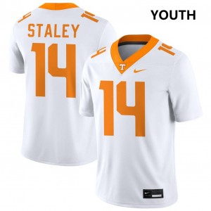 Youth #14 Tenn Vols University Braylon Staley College Football Jersey - White