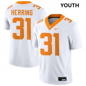 Youth #31 UT Vols High School Caleb Herring College Football Jersey - White