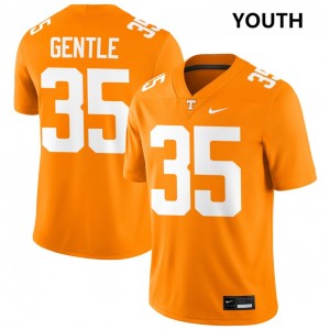 Youth #35 UT Volunteers University Carson Gentle College Football Jersey - Tennessee Orange