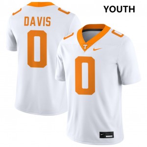 Youth #0 UT High School Ethan Davis College Football Jersey - White
