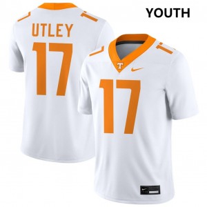 Youth #17 UT Volunteers Player Ethan Utley College Football Jersey - White