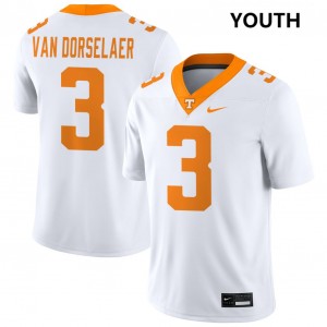 Youth #3 University Of Tennessee Limited Jack Van Dorselaer College Football Jersey - White