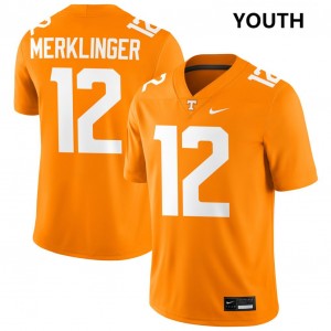 Youth #12 TN 2025 Jake Merklinger College Football Jersey - Tennessee Orange